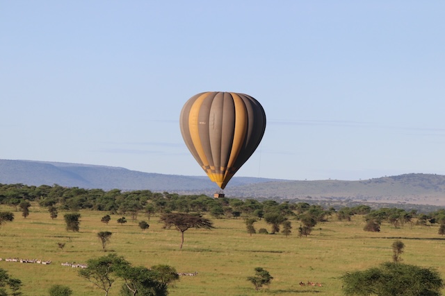 Serengeti with hot air balloon